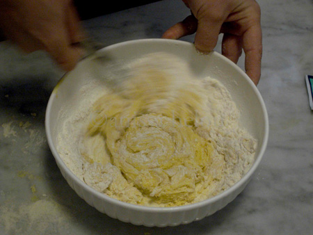 biscotti-mixing flour in with eggs & sugar copy